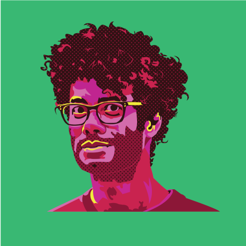 Digital vector illustration of Richard Ayoade