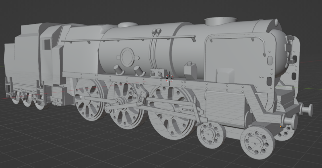 Model of a steam engine in Blender