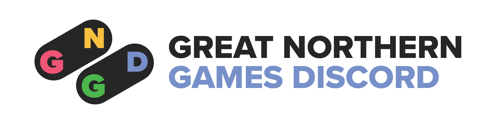 Light version of the Great Northern Games Discord banner - 
                                    the words 'great' and 'northern' are on top in blue, and 'games' and 'discord' are below in black. 
                                    The logo sits to the left