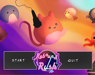 title screen for the game Rebound Rush