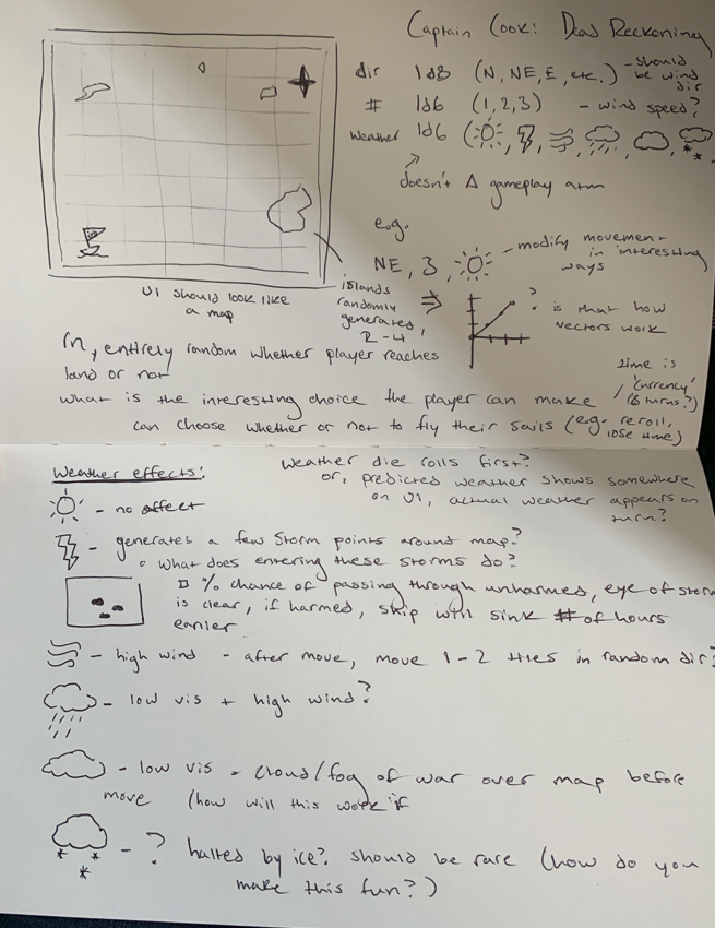 Notes on weather effects for Captain Cook: Dead Reckoning