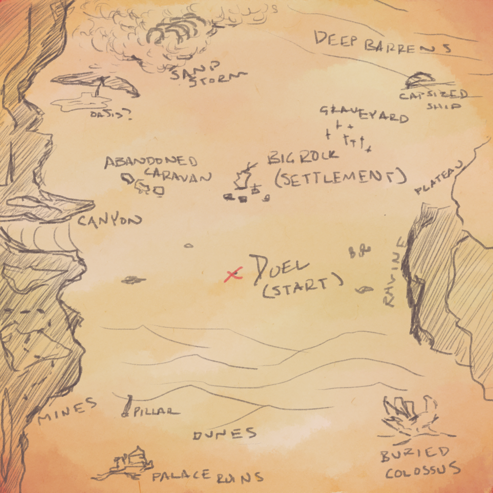 Sketch of Deathbed's map