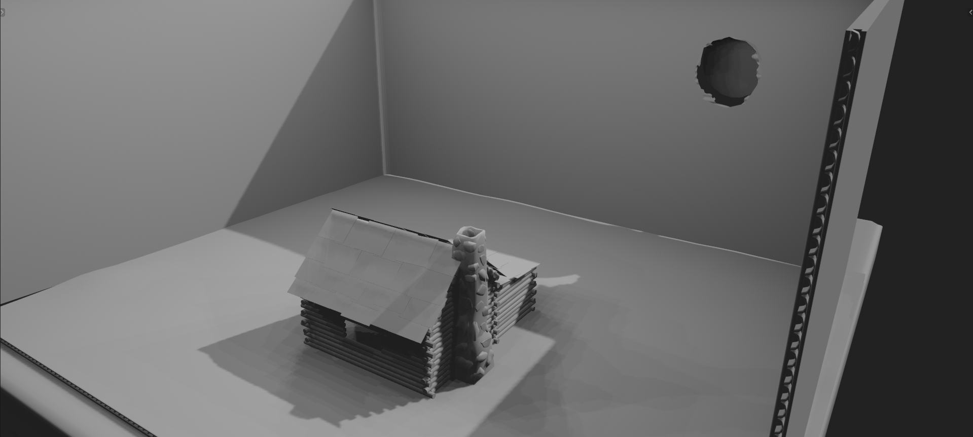 Early diorama model for Hearth in Blender