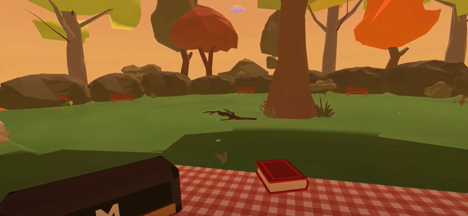 Screenshot of early scene arrangement in ParkVR