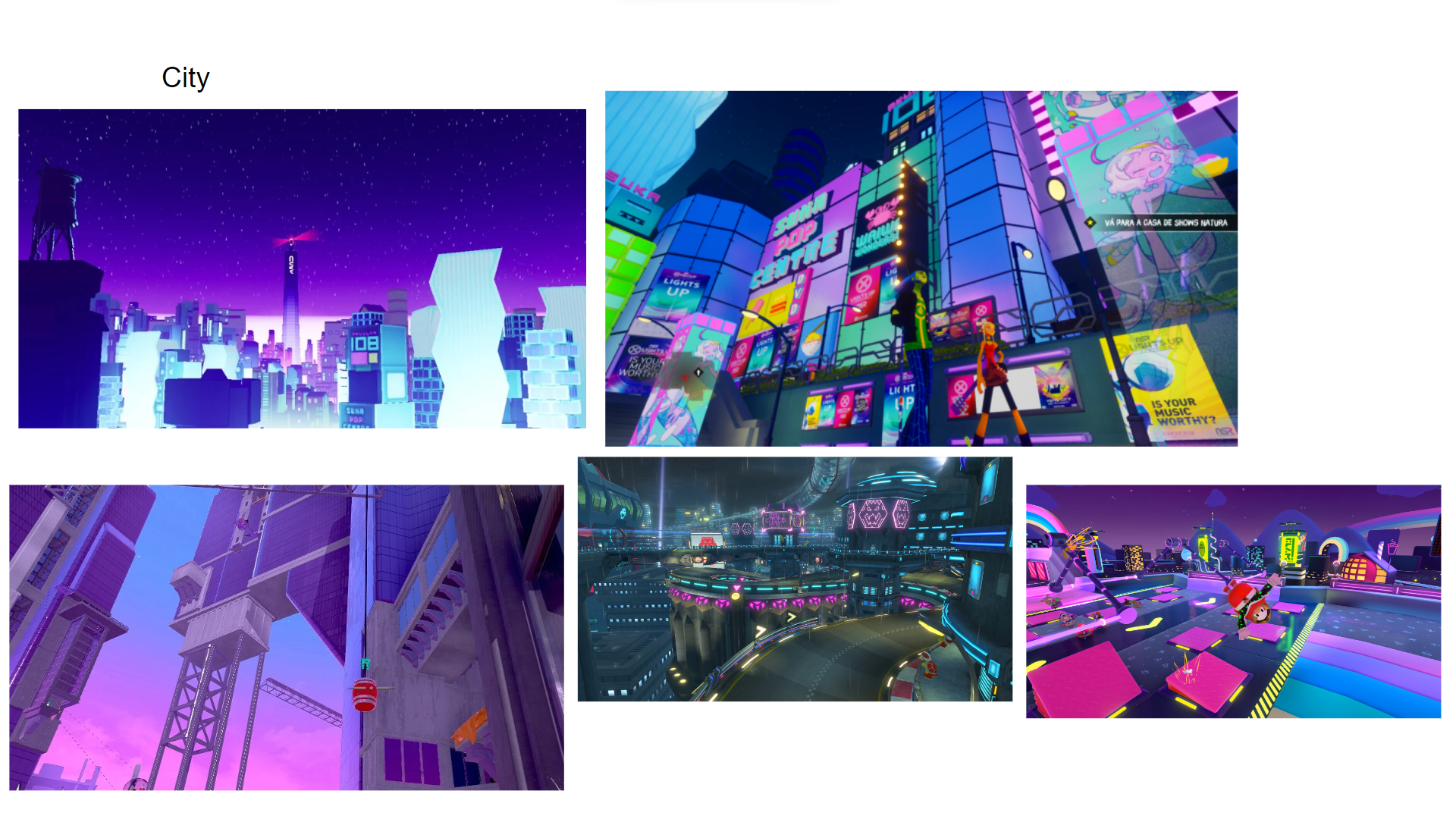 Moodboard for city level in Rebound Rush