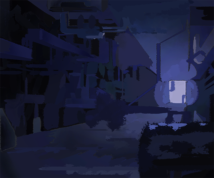 Concept art of a concrete megastructure