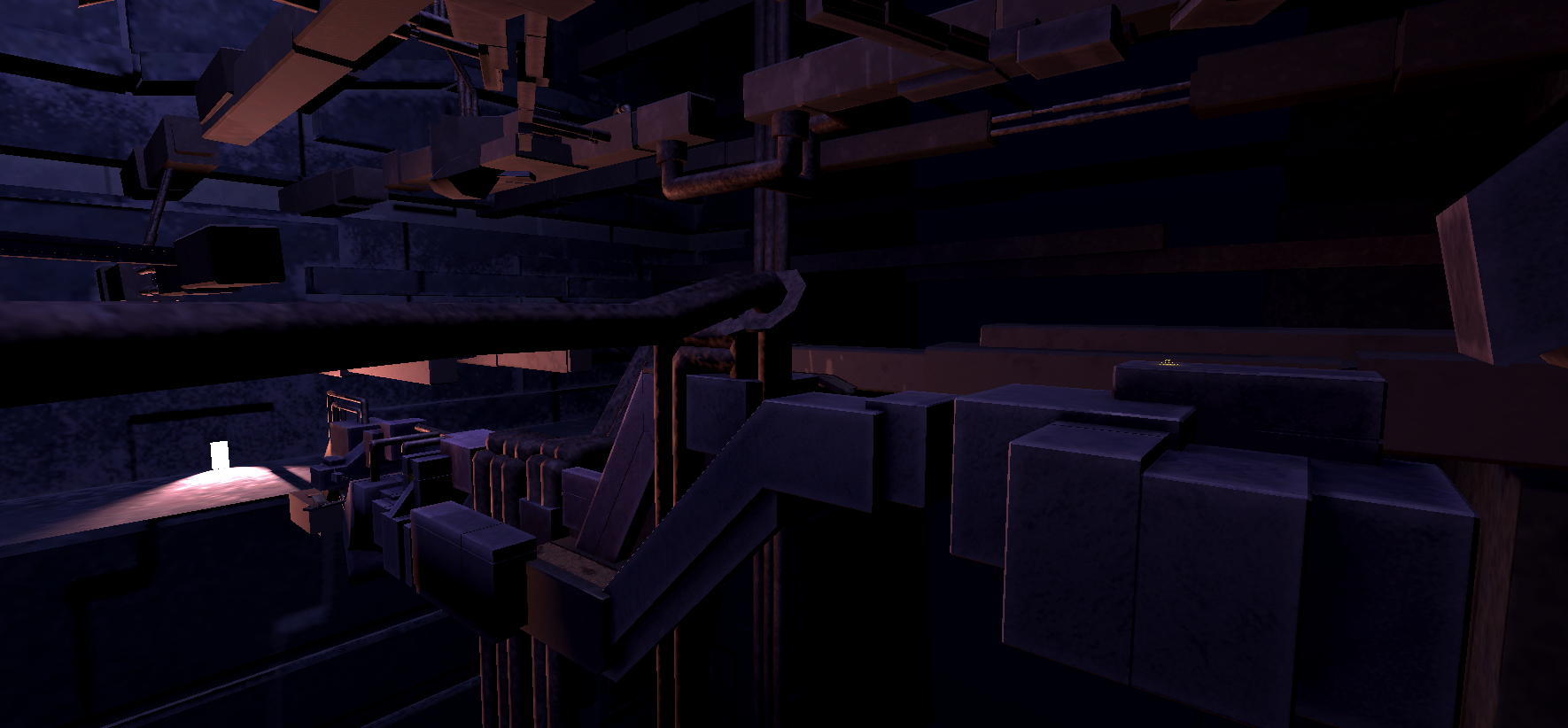 The Concrete level, textured and lit