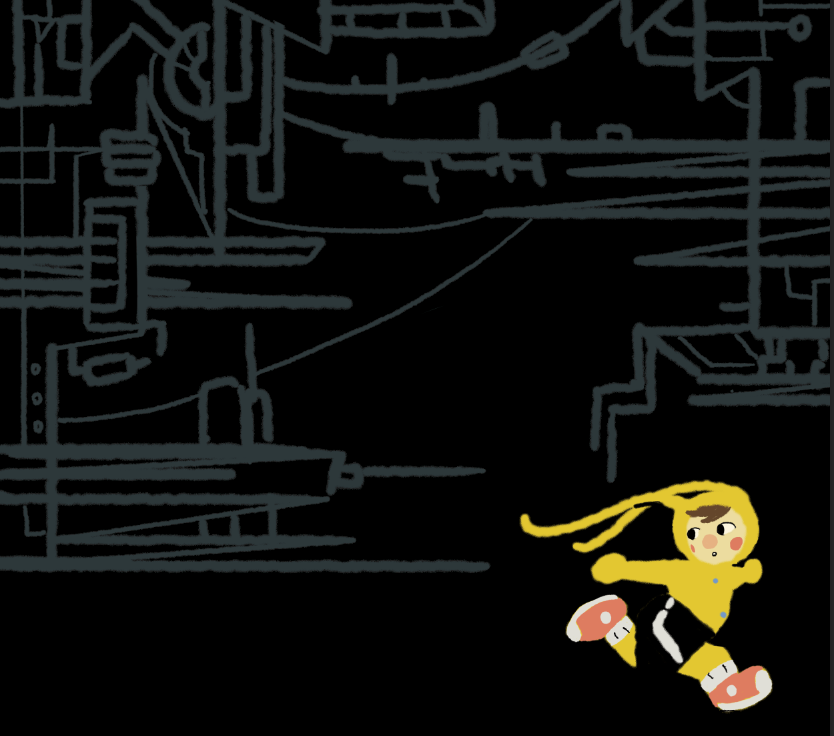 Inna running in an early sketch of the Concrete