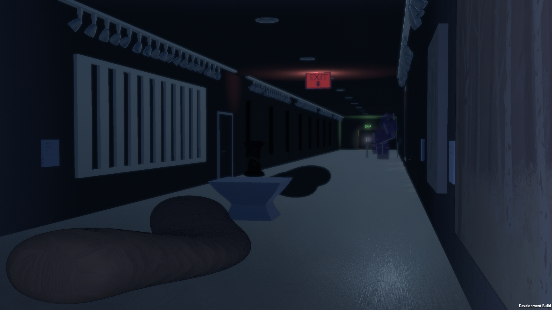 screenshot of an art gallery hallway in Peripheral