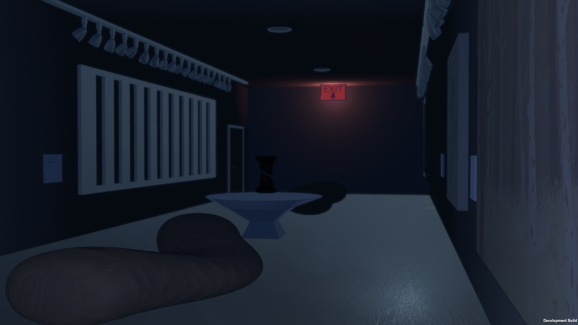 screenshot of an art gallery hallway in Peripheral