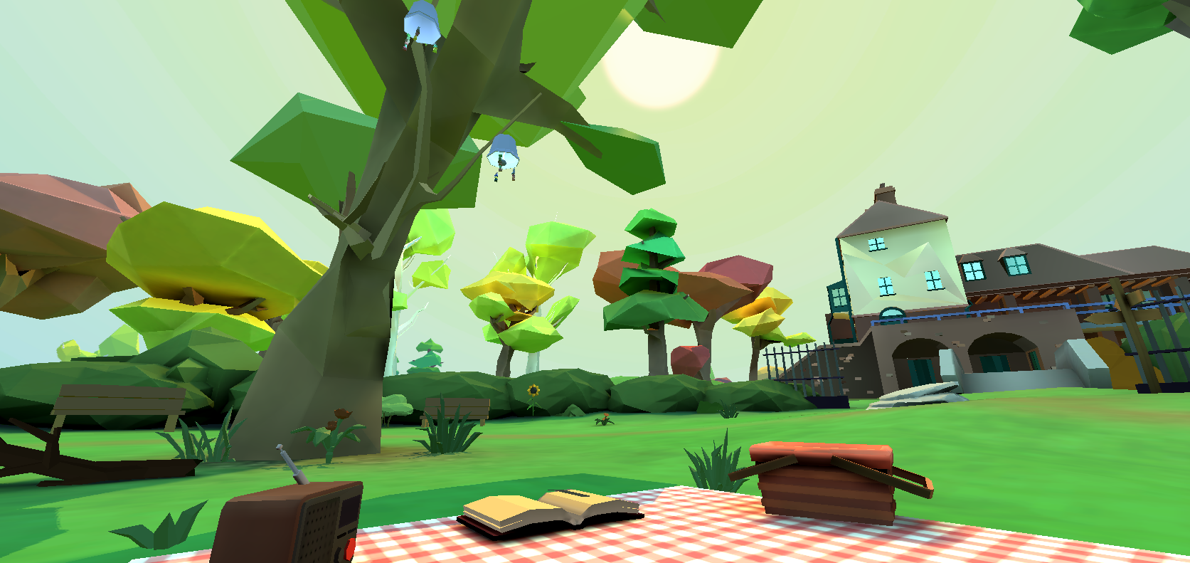 screenshot of the view from the picnic blanket in ParkVR