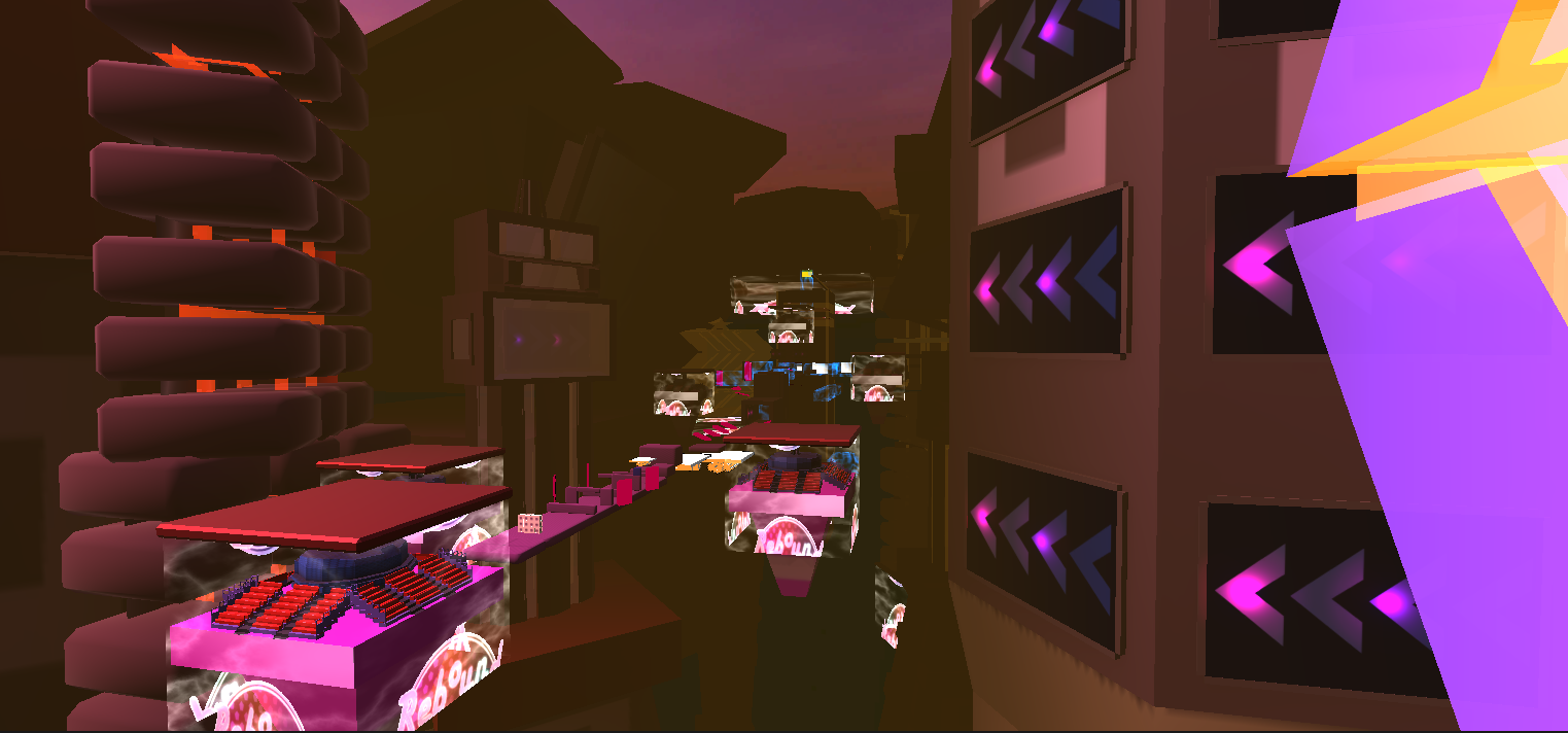 screenshot of the city (level 2) in Rebound Rush